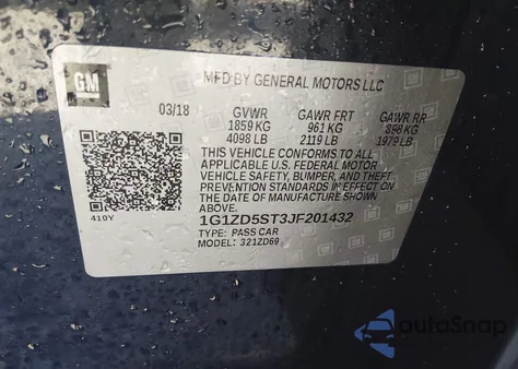 2018 Chevrolet Malibu Lt z USA, uszkodzony, nr VIN 1G1ZD5ST3JF201432